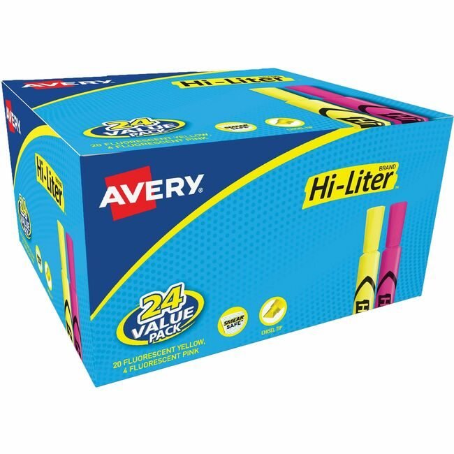 Avery Products Corporation Highlighter Dsk Chisel 24 Pack AVE98189