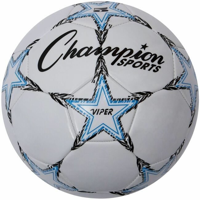 Champion Sports Ball Soccer SIZE 5 White CSIVIPER5