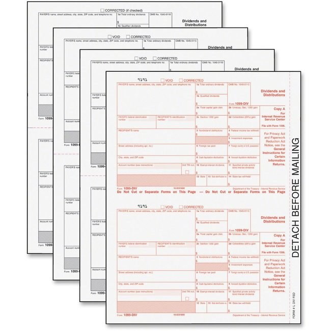 TOPS Products Adams 1099-Div Tax Forms For 2 TOP22973