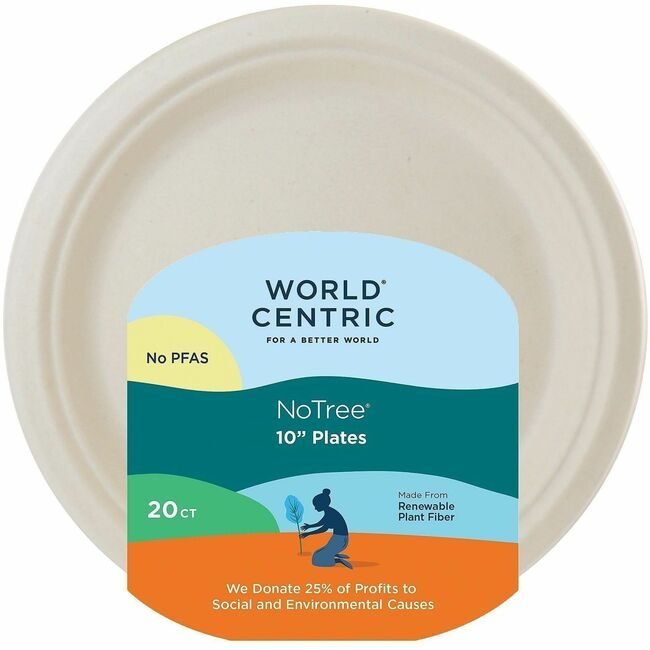 World Centric Plate Fbr 10" Natural 20 Pack WORPLRTSCU10