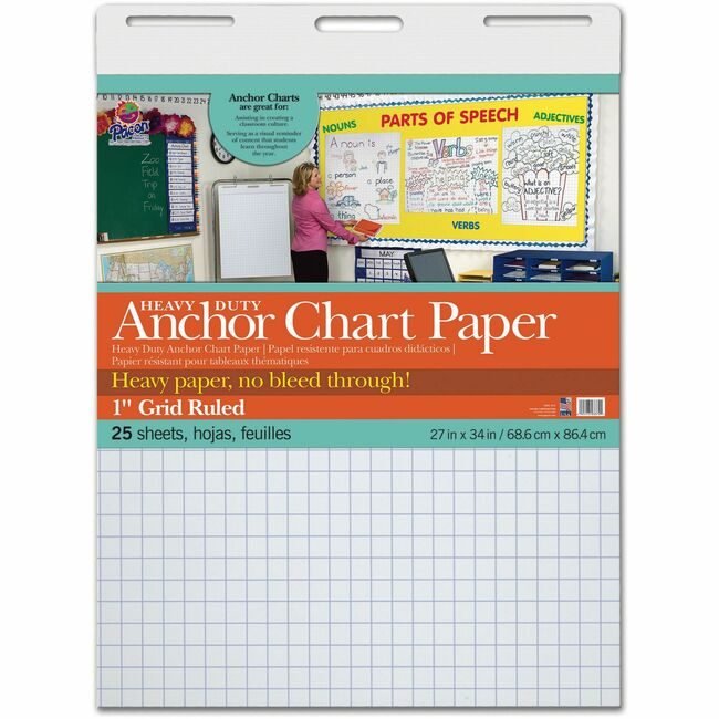 Pacon Corporation Paper Chart 1"RULED 27X34 PAC3372