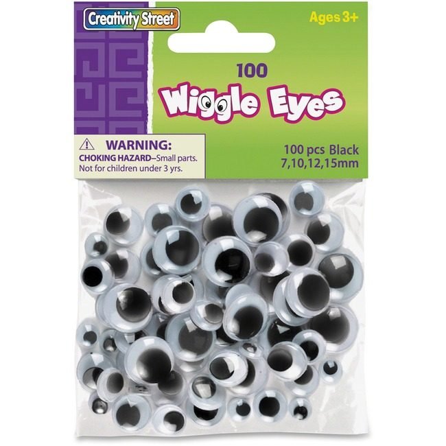 Pacon Corporation Eyes Wiggle Adhesive 100PC Black PAC344602
