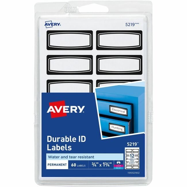 Avery Products Corporation Label Durable Hw 12UP AVE05219