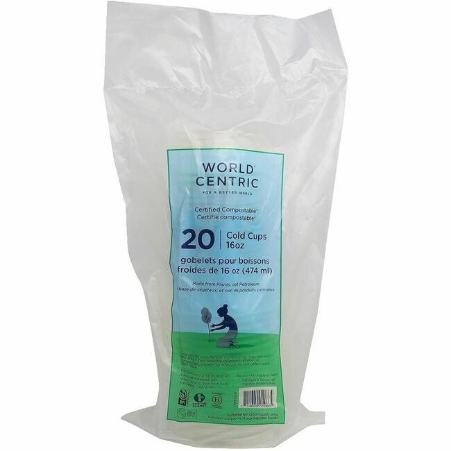 World Centric Cup 16OZ Clear 20 Pack WORCPRTCS16