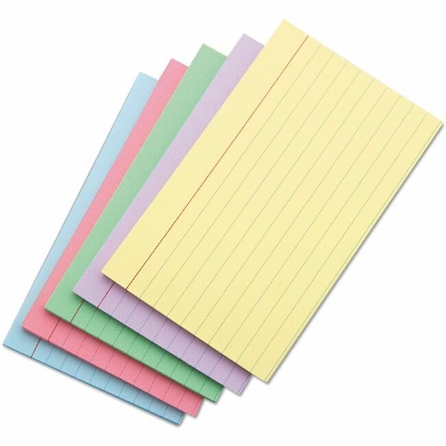 Universal Office Products Index Cards 4X6 Ruled Assorted UNV47236
