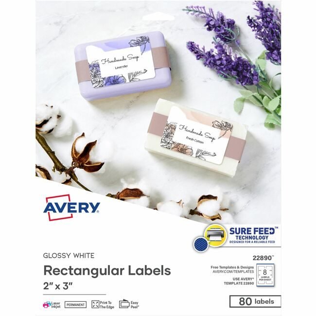 Avery Products Corporation Label 2X3RECTANGLE White 80 AVE22890