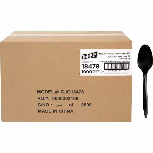 Genuine Joe Teaspoon Mwpp Black Wrapped GJO18478