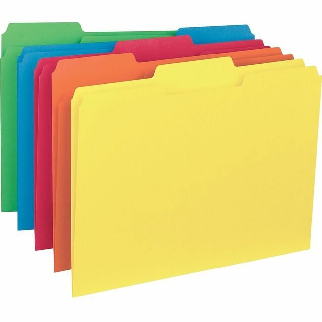 Business Source Folder Interior Letter 1/3 Assorted BSN43561