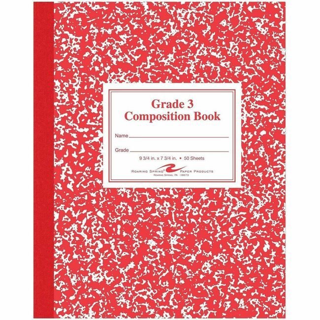 Roaring Spring Paper Products Book Composition GRADE 3 Red ROA77922CT