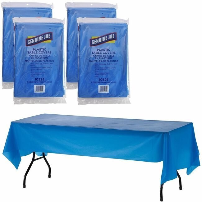 Genuine Joe Tablecover Plastc 54X108 Be GJO10325CT
