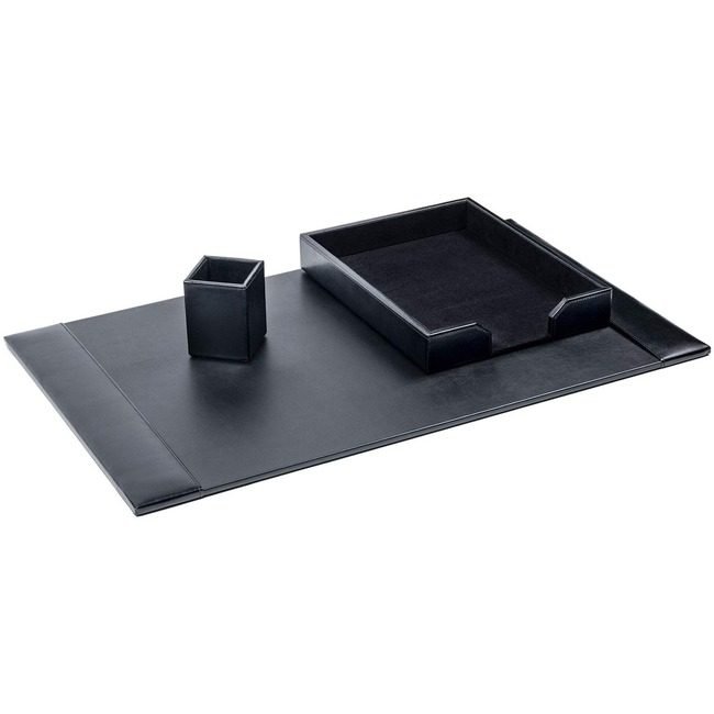 Dacasso Dsk St Bnd Lthr Black 3PC DACD1437