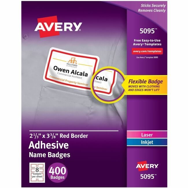 Avery Products Corporation Badge Adhesive Rd Brdr 100 AVE5095