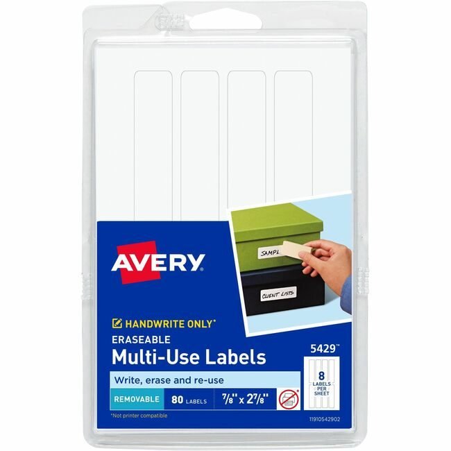 Avery Products Corporation Label Erasable We 8UP AVE05429