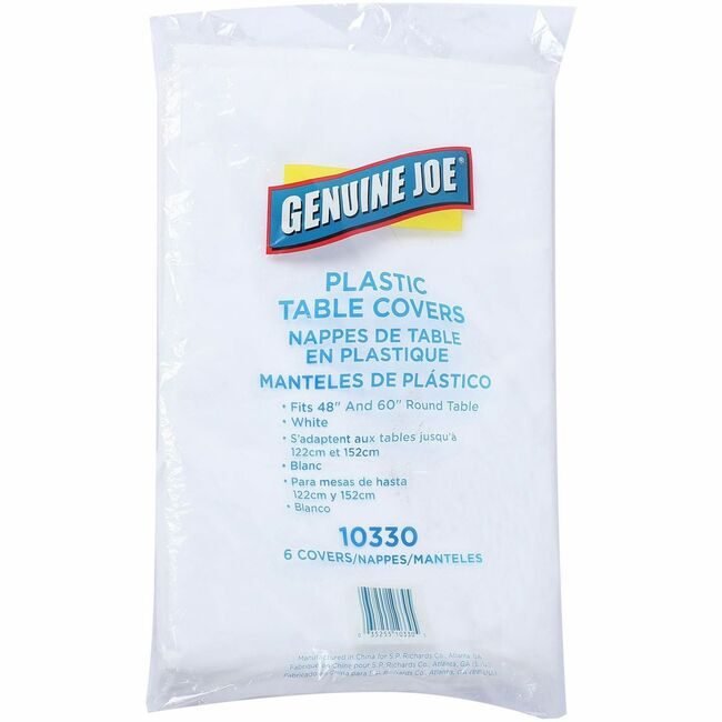 Genuine Joe Tablecover Plastic Rnd 84" GJO10330CT