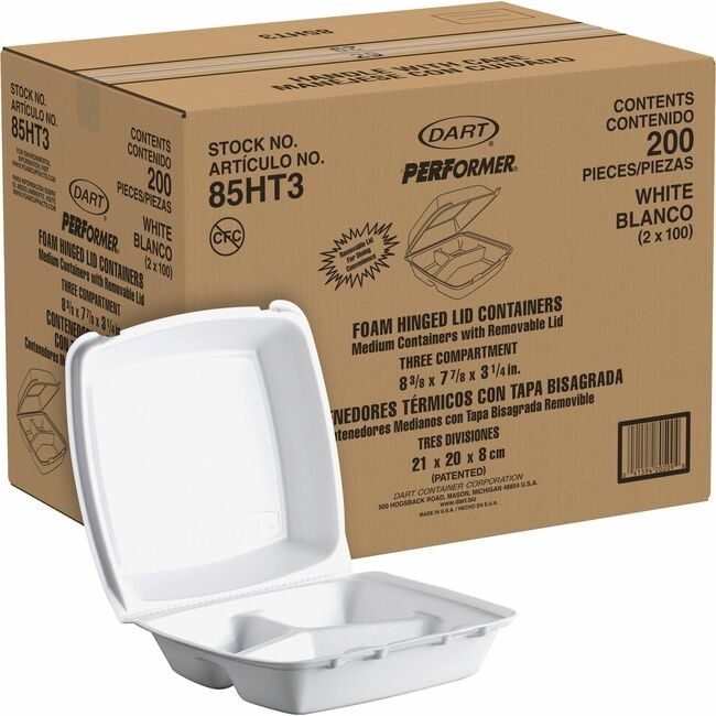 Dart Container Corporation 3COMP Medium 200 Count DCC85HT3