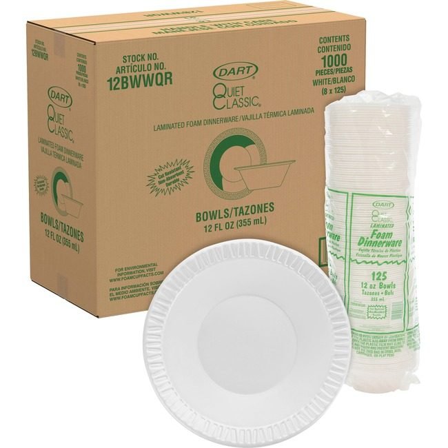 Dart Container Corporation Bowl Foam White 10-12OZ. DCC12BWWQRCT