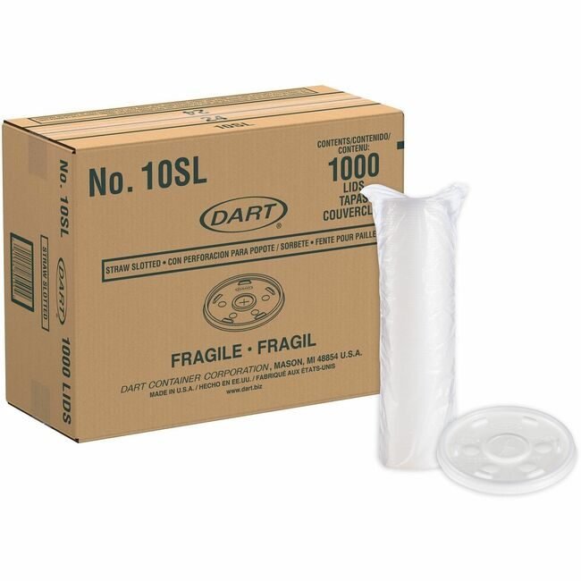 Dart Container Corporation Lid 10OZ Hips Straw DCC10SLCT