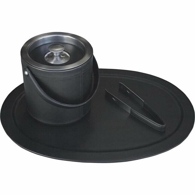 Dacasso Bucket Ice Set Lthr Black 3PC DACD1049