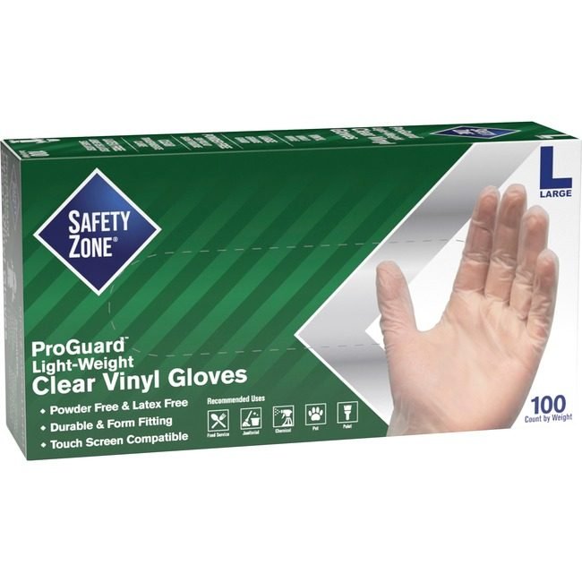 Hospeco Brands Group Safety Zone Glove Vnyl Pwdr-Fre L SZNGVP9LGHHCT