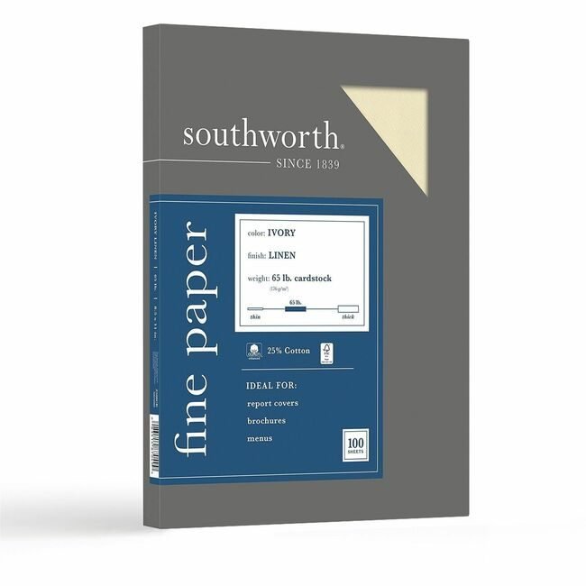 Southworth Paper Linen 25%CTN 65# Ivry SOUZ560CK