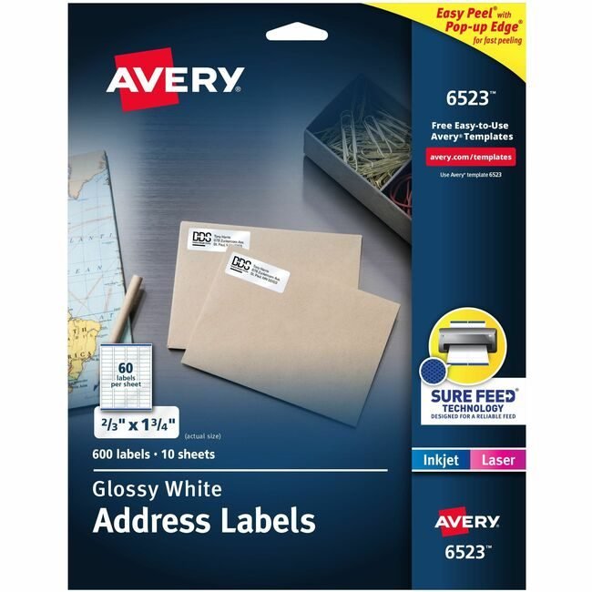 Avery Products Corporation Label Glossy We 60UP AVE06523