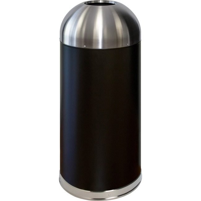 Genuine Joe Top Domed 15 GAL Bk/Ss GJO58896