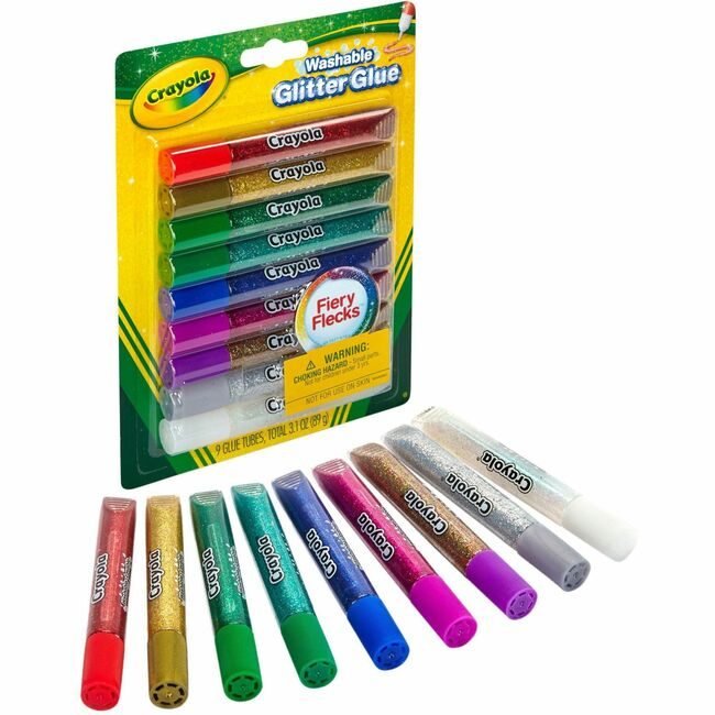 Crayola LLC Glue Glitter Washable 9 Count CYO693527