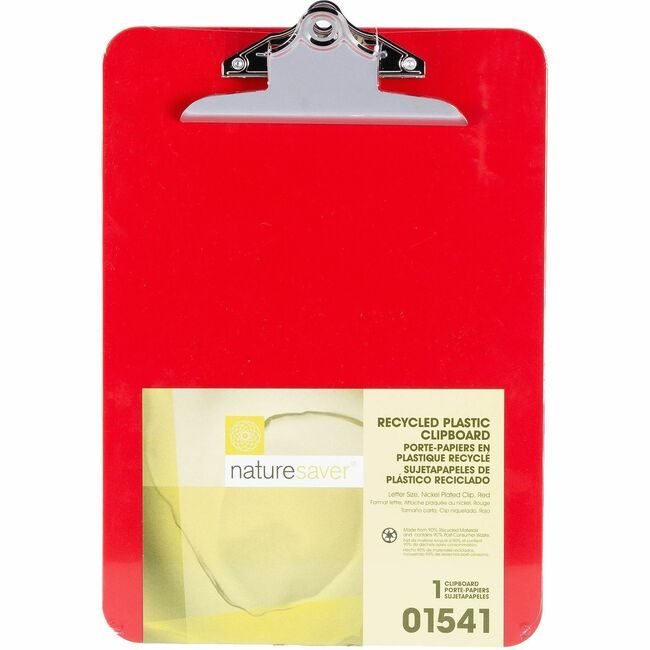 Nature Saver Clipboard Plastic Rcycld Red NAT01541