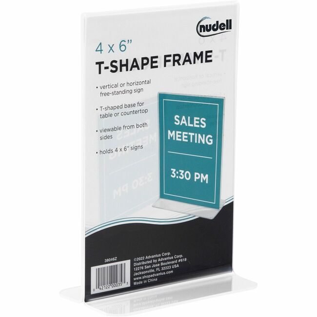 Nu-Dell Manufacturing Sign 4X6 Desk Clear NUD38046Z