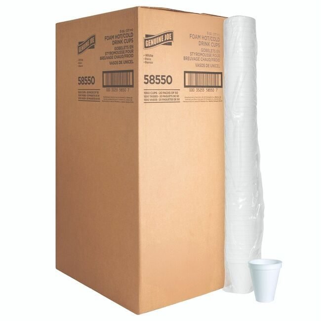 Genuine Joe Cup 8 OZ Foam GJO58550