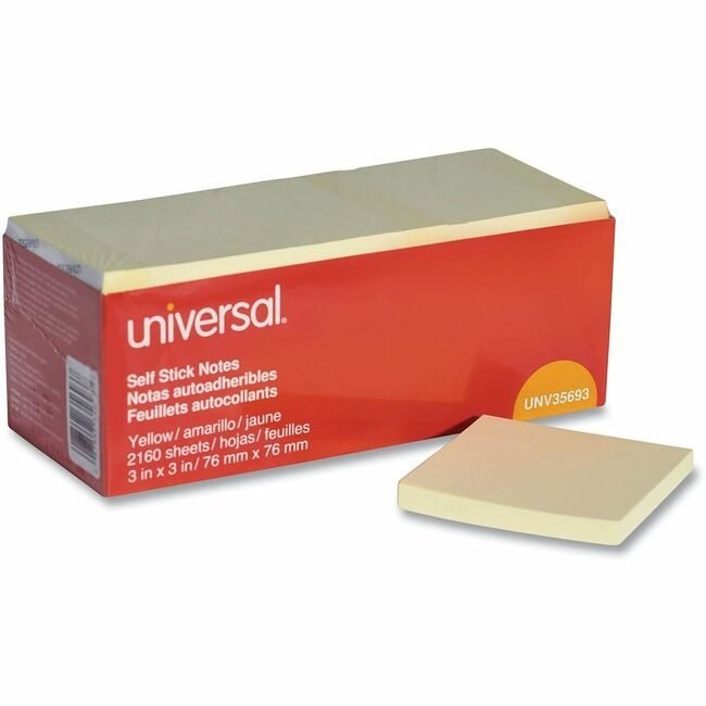 Universal Office Products Note Stick-It 3X3 24 Pack Yellow UNV35693