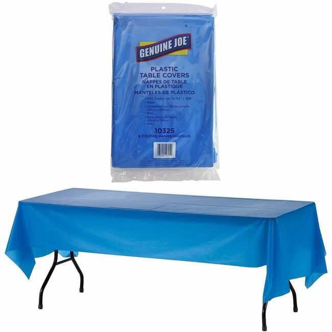 Genuine Joe Tablecover Plastc 54X108 Be GJO10325