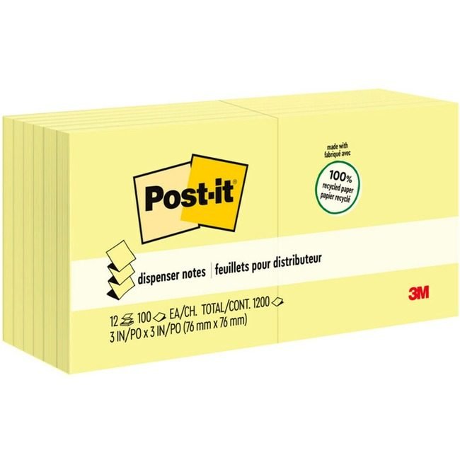 3M Company Note Popup Rcycld 3X3 12 Pack MMMR330RP-12YW