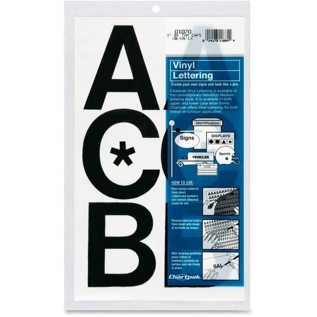 Chartpak Letters Vinyl 3" Black CHA01070