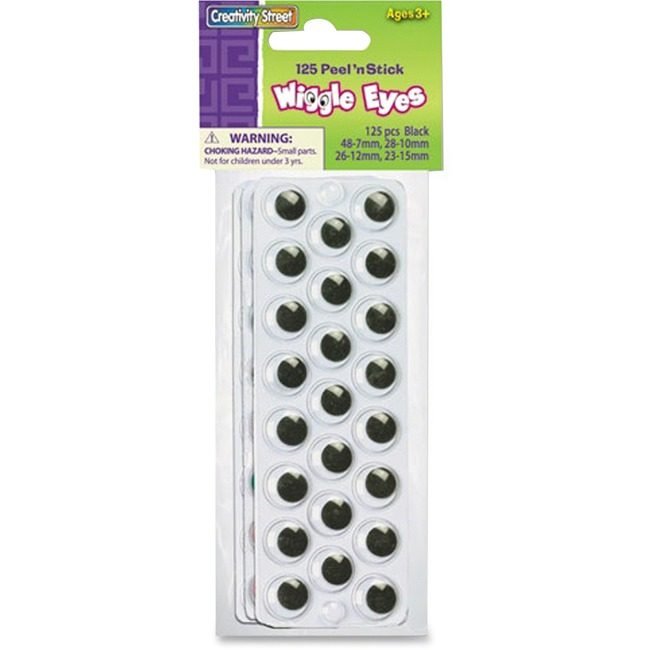Pacon Corporation Eyes Wiggle Adhesive 125PC Black PAC343802