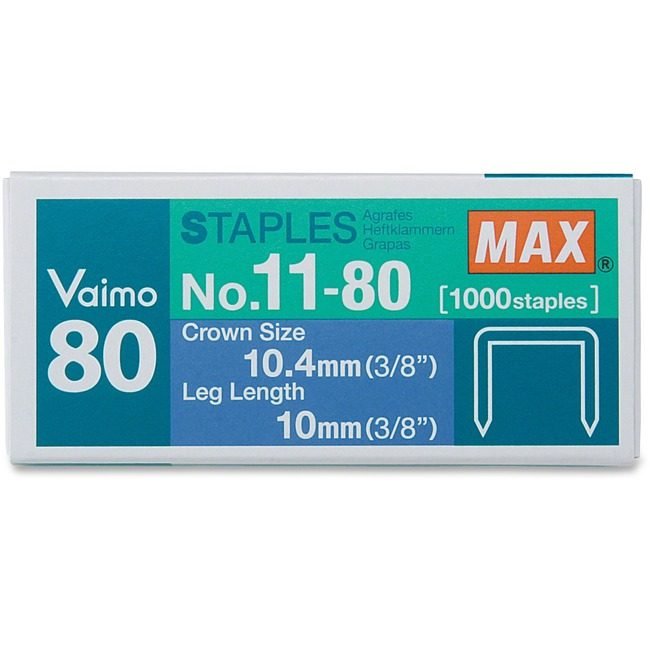 MAX USA Corp. Staples Standard 3/8" 1000 MXBNO1180