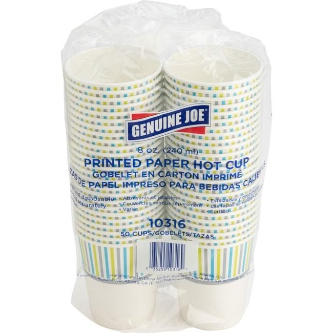 Genuine Joe Cup Paper Hot Printed 8OZ GJO10316