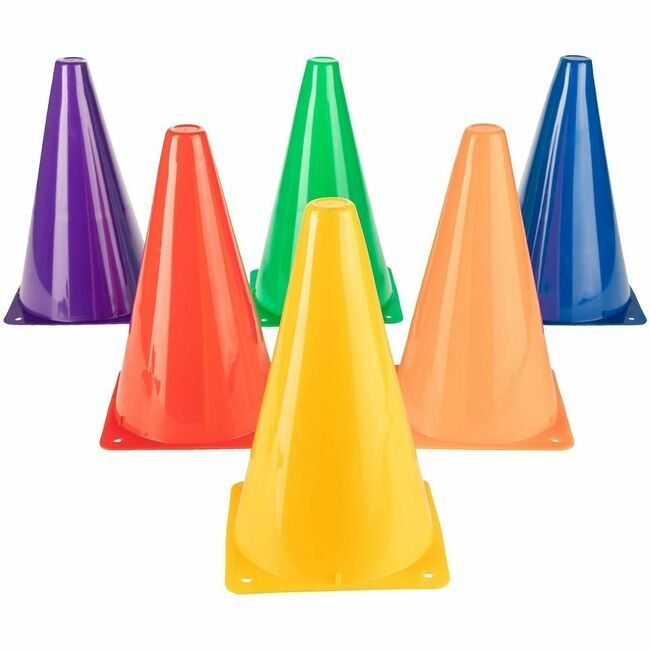Champion Sports Cones 9" GYM 6/ST Assorted CSITC9SET
