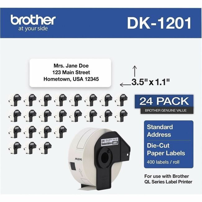 Brother International Label 1.1" X 3.5" 24 BRTDK120124PK