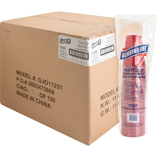 Genuine Joe Cup Party 16OZ Red GJO11251CT