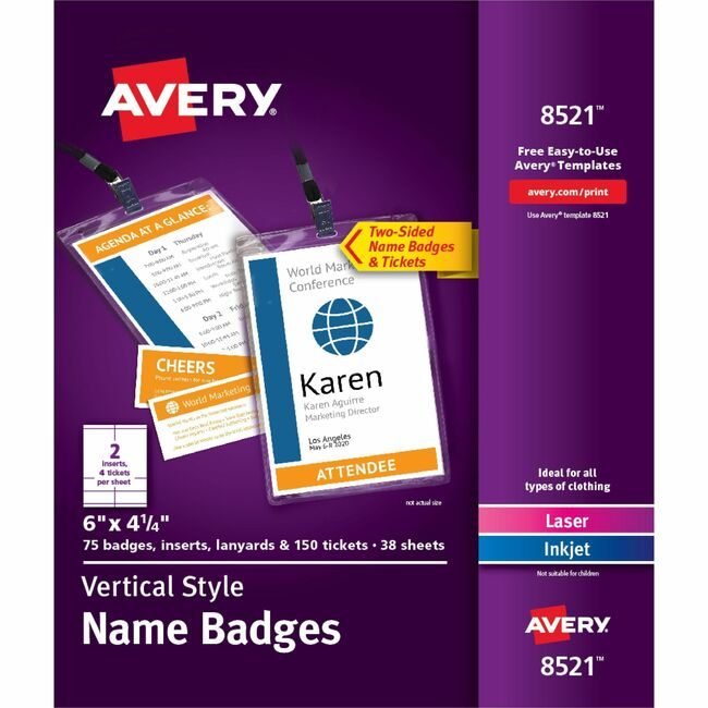 Avery Products Corporation Kit Badge Vertical Hng 75BX AVE8521