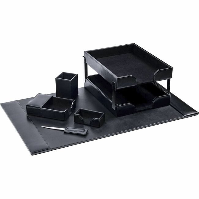 Dacasso Dsk St Bnd Lthr Black 8PC DACD1403