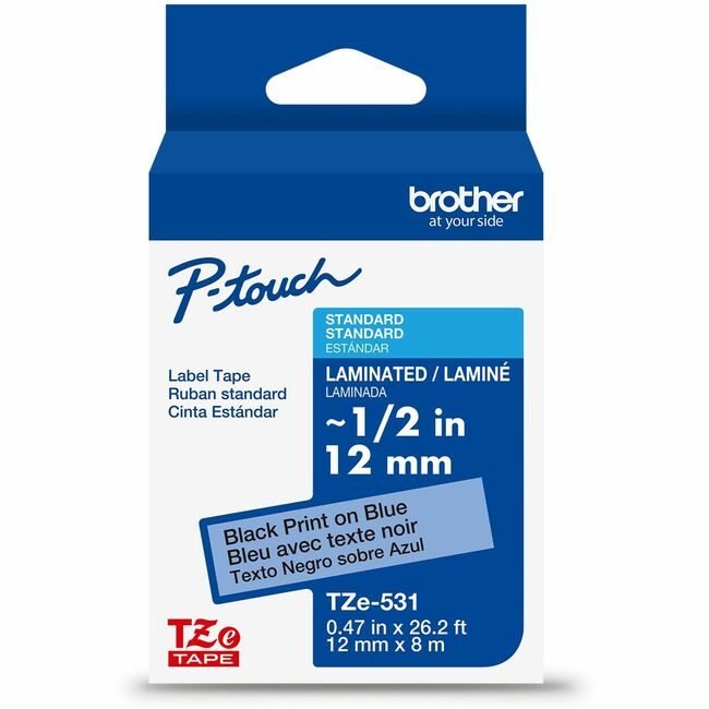 Brother International Tape Label 1/2" Bk/Bl BRTTZE531G