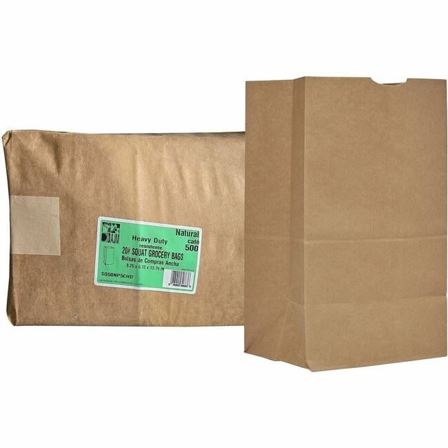 AJM Packaging Corporation Bag Paper 20# Squat Hd AJMSQ50NP5CHDES