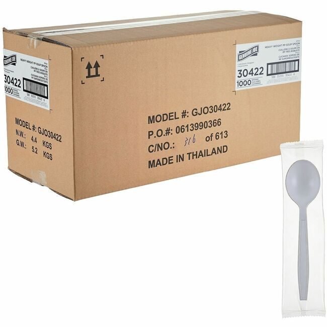 Genuine Joe Spoon Soup Hw Pp White Iw GJO30422