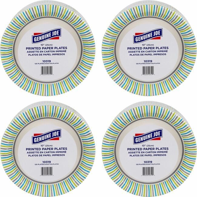 Genuine Joe Plates Printed Paper 10" GJO10319CT