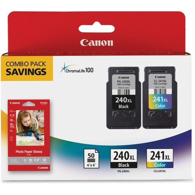 Canon U.S.A. Crtdgs Ink XL Bk&Tic 50 4X6 CNM240X-CL241XL