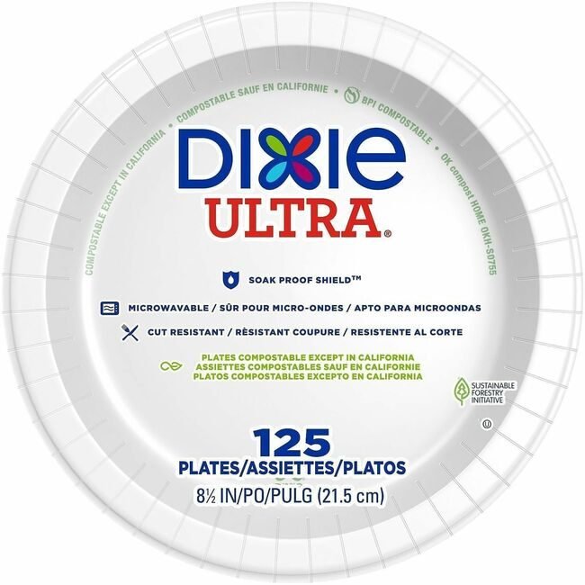 Georgia-Pacific Dixie UL PLATES 8 1/2 IN 4/125 WH DXESXP9W
