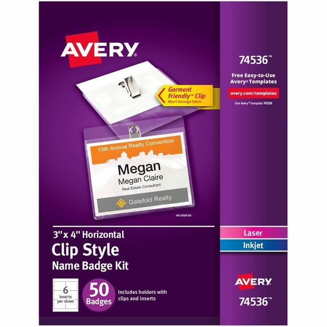 Avery Products Corporation Name Badge 3X4" AVE74536
