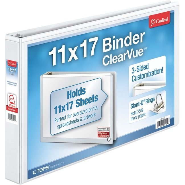 TOPS Products / Cardinal Brands Binder View 11X17 Drng 1.5" CRD22122